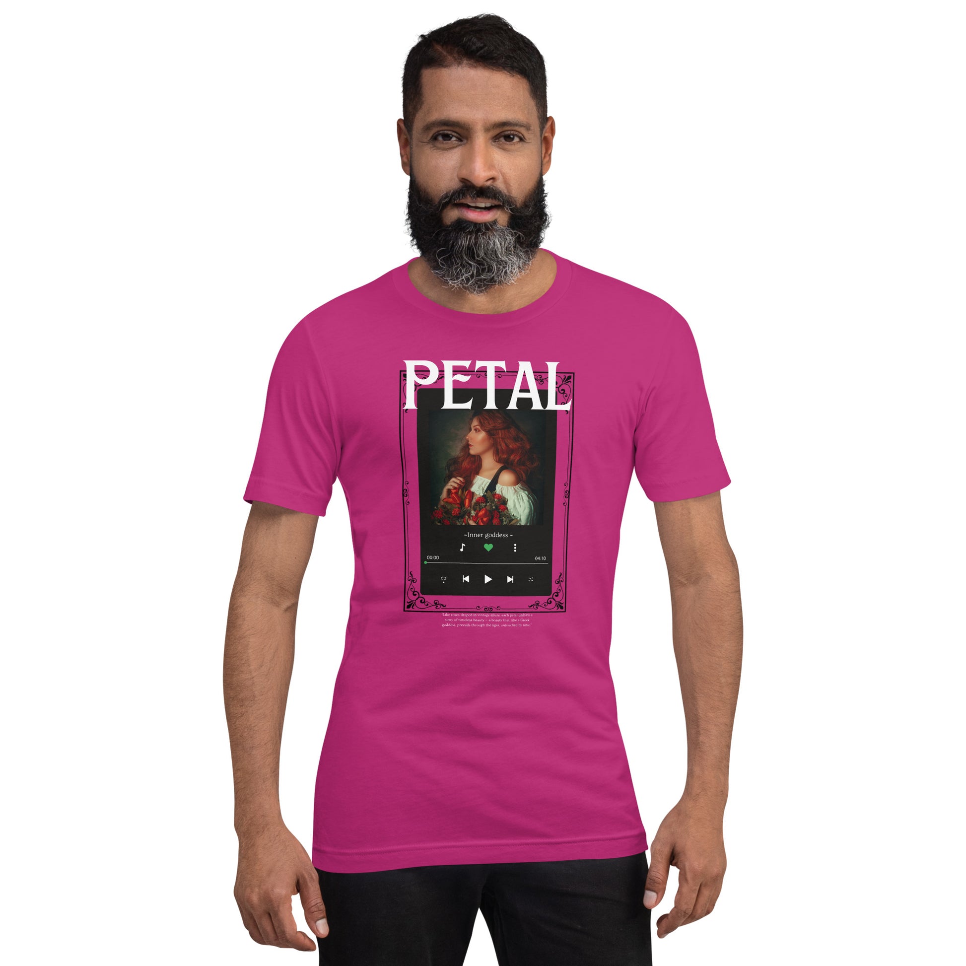 Petaline T-Shirt product image 33 in True Royal, size L, with front view and design placement.