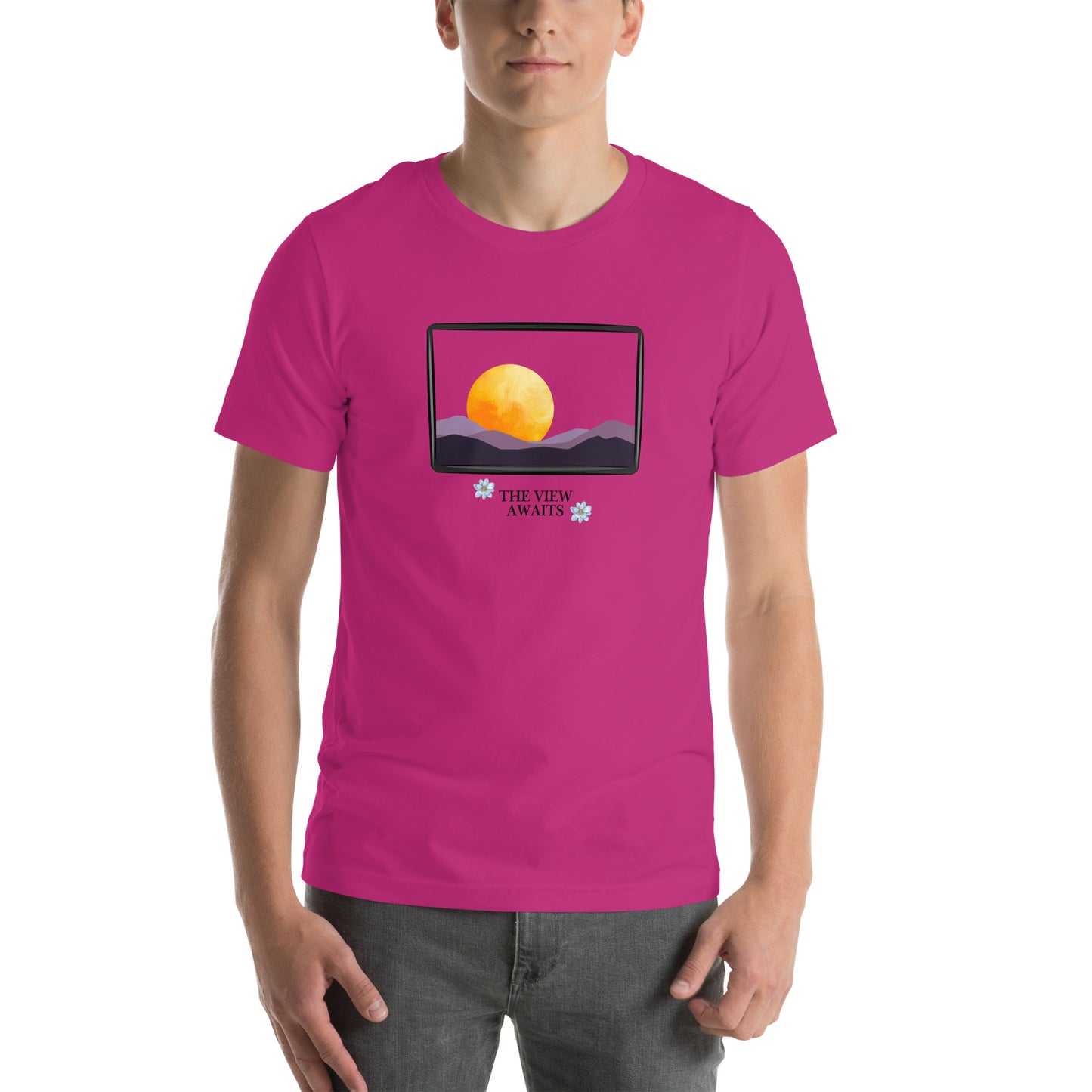 Image 49 of Autumn Avenor T-Shirt, size XL, with The View Awaits artwork visible in front view.