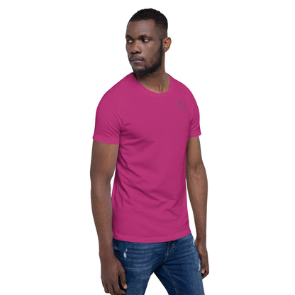 Image 4 of Black Heather Saiko T-Shirt - Left Placement 34, size XL, with Saiko artwork visible in front view, right-side angle.
