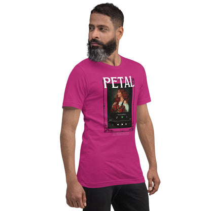 Petaline T-Shirt product image 36 in Heather Forest, size S, with front view, right-side angle and design placement.
