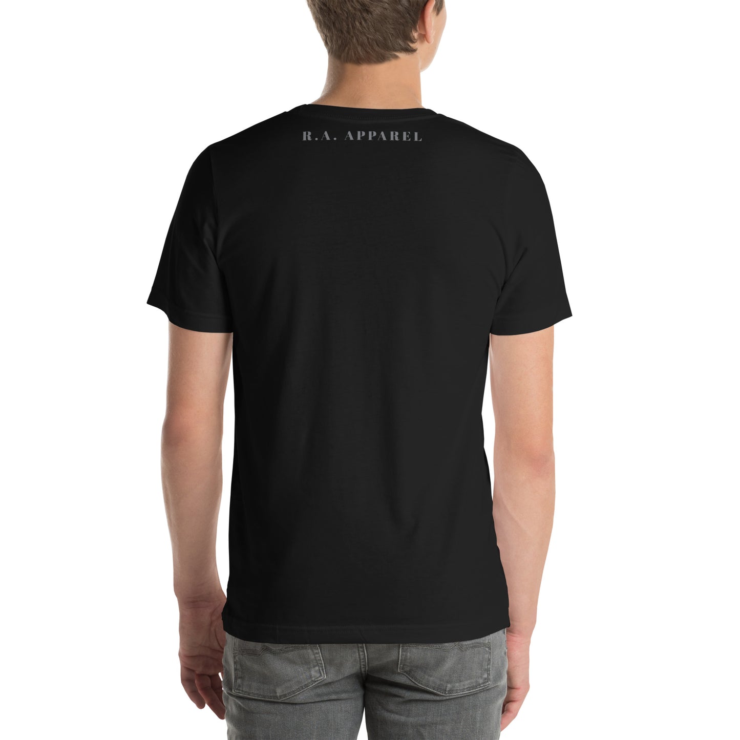 Image 8 of Black Solara T-Shirt, size L, with Be the Sunshine artwork visible in back view.