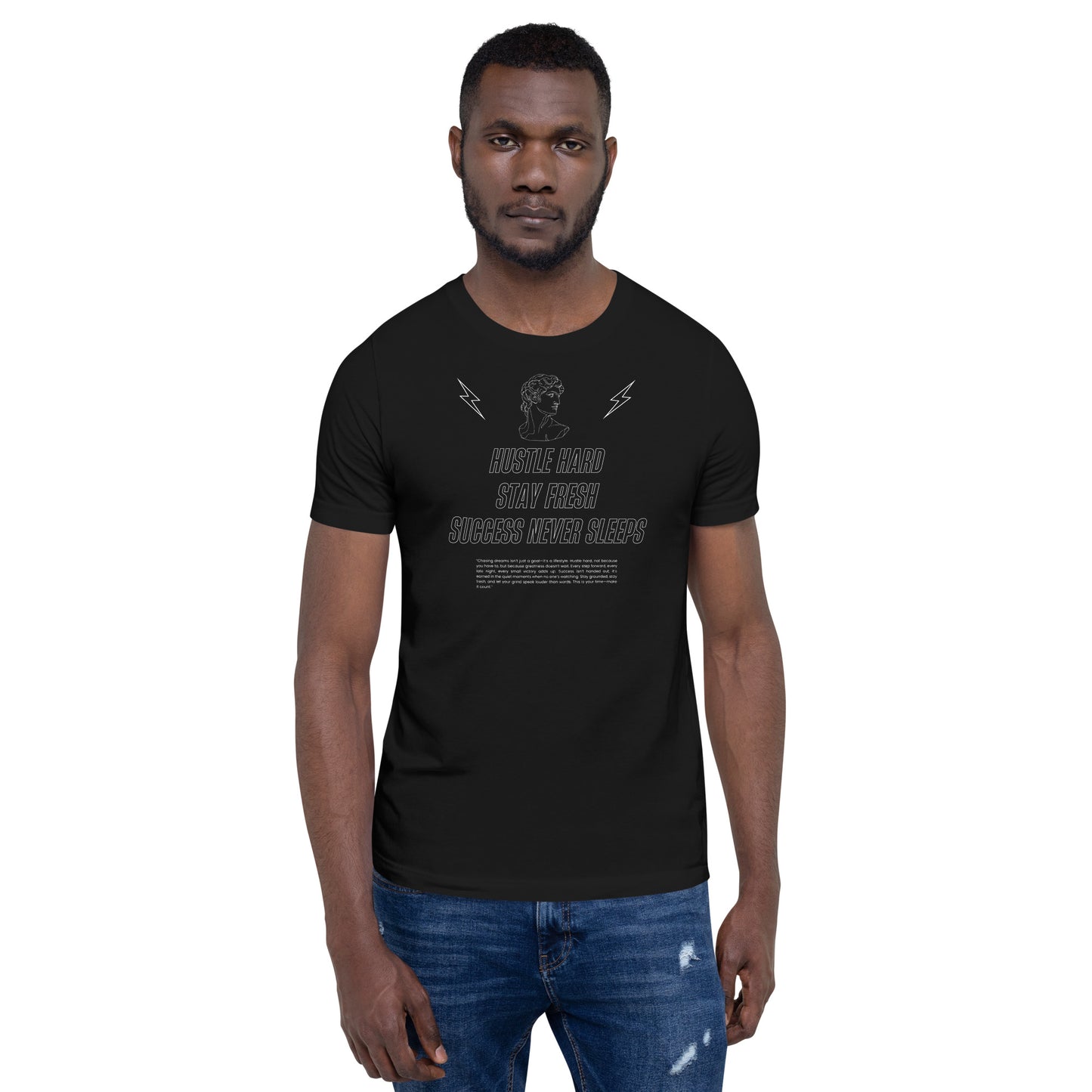 Workrate T-Shirt - Left Placement by R.A. Apparel, image 1, front view, Black Heather, size S, left placement.