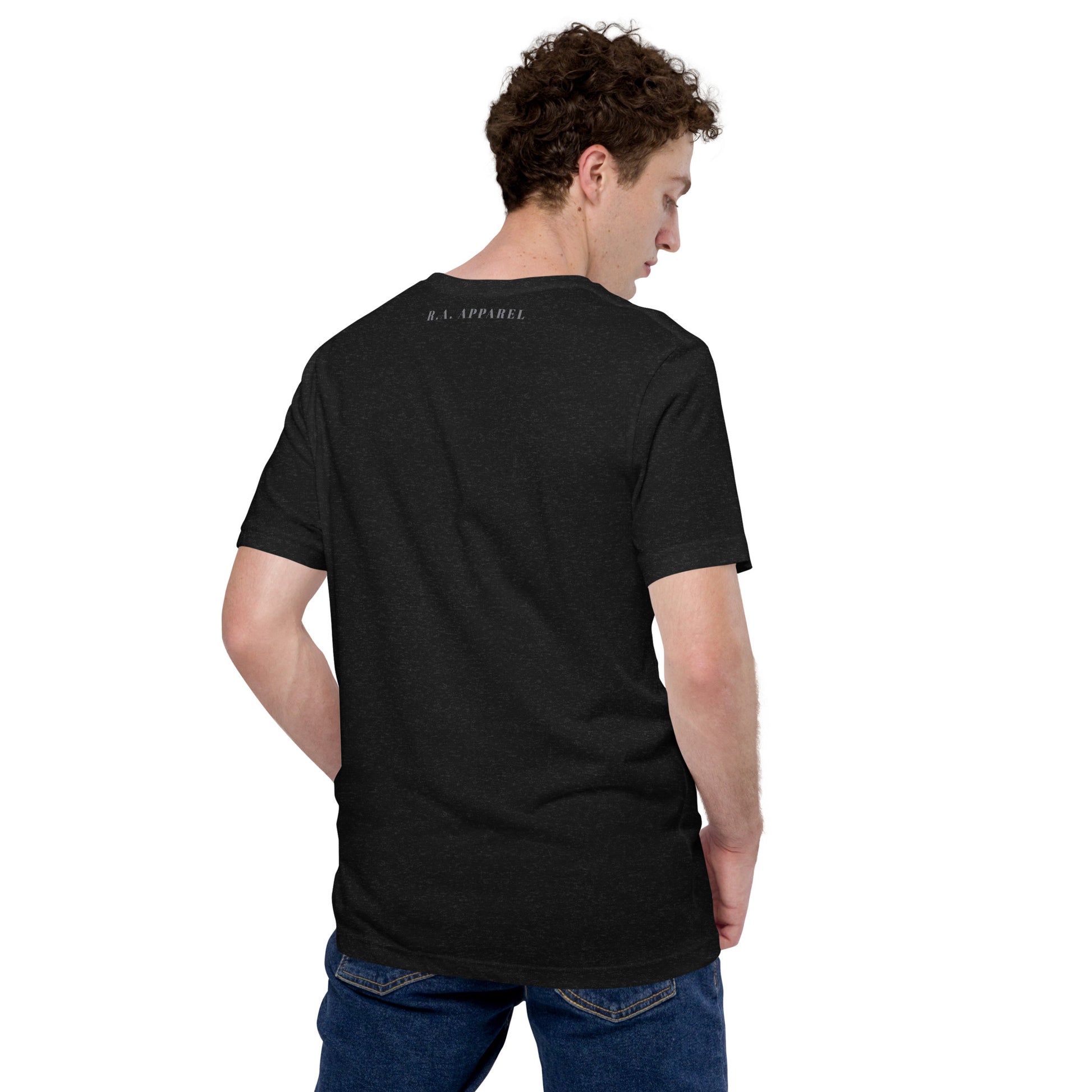 Image 25 of Navy Urban T-Shirt - Left Placement, size XL, with Urban artwork visible in back view.