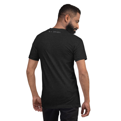 Image 2 of selected colour Faithline T-Shirt - Left Placement, size S, with Faith artwork visible in back view.