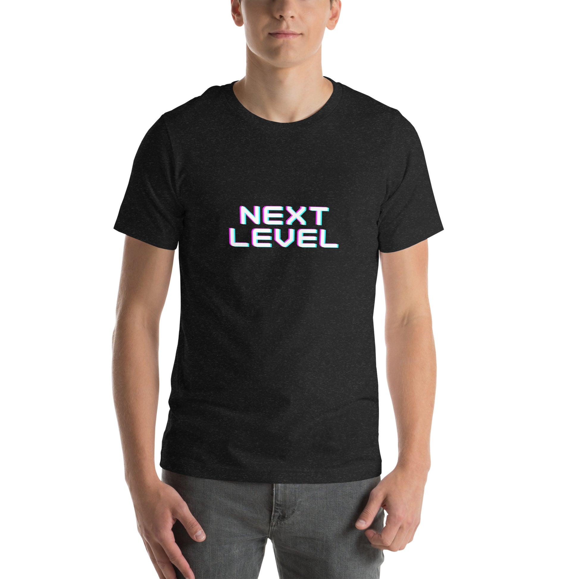 Ascender T-Shirt - Left Placement by R.A. Apparel, image 1, front view, Black Heather, size XS, left placement.
