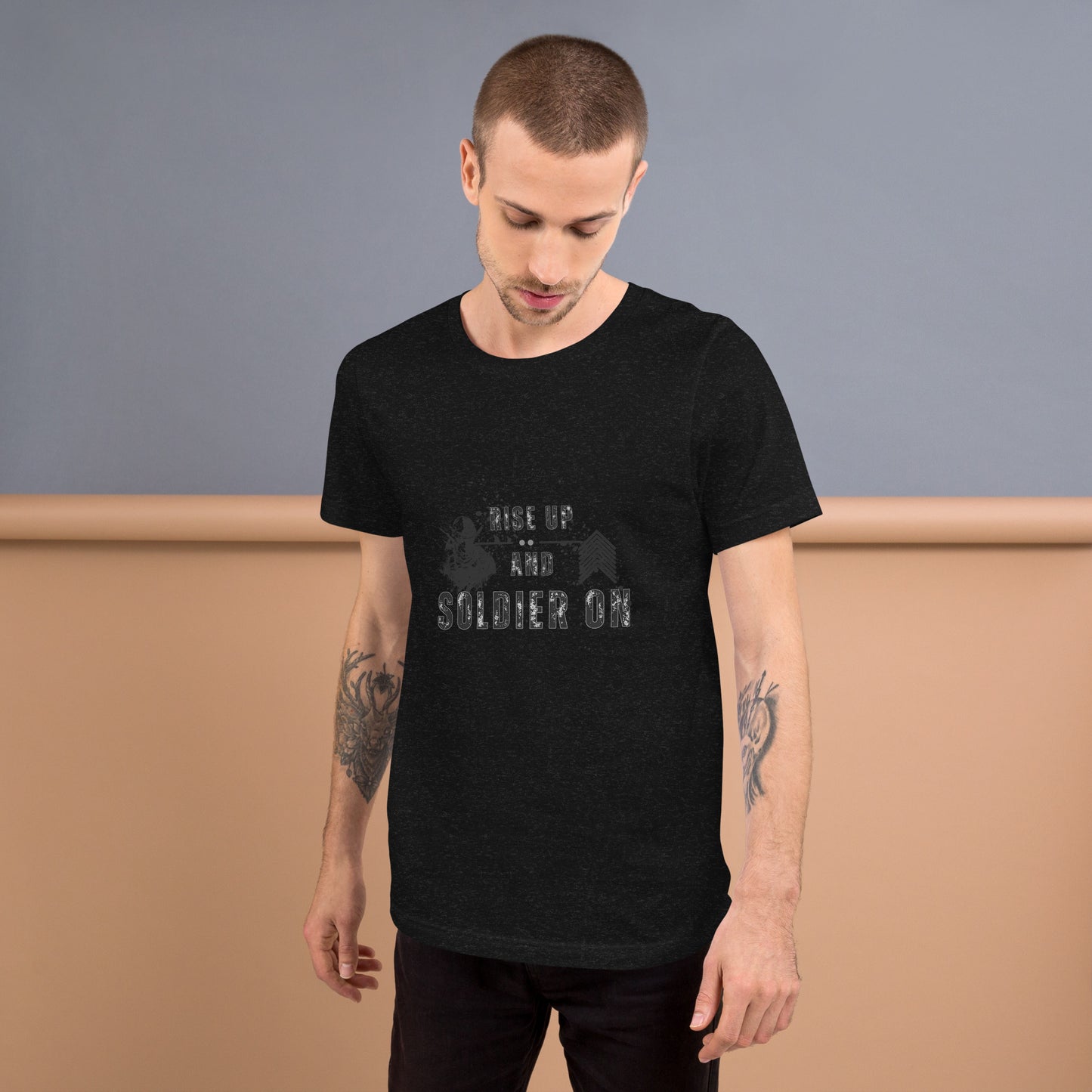 Fortitude T-Shirt - Left Placement 75 image 27 in Soft Cream, size M, showing front view for the Soldier On design.