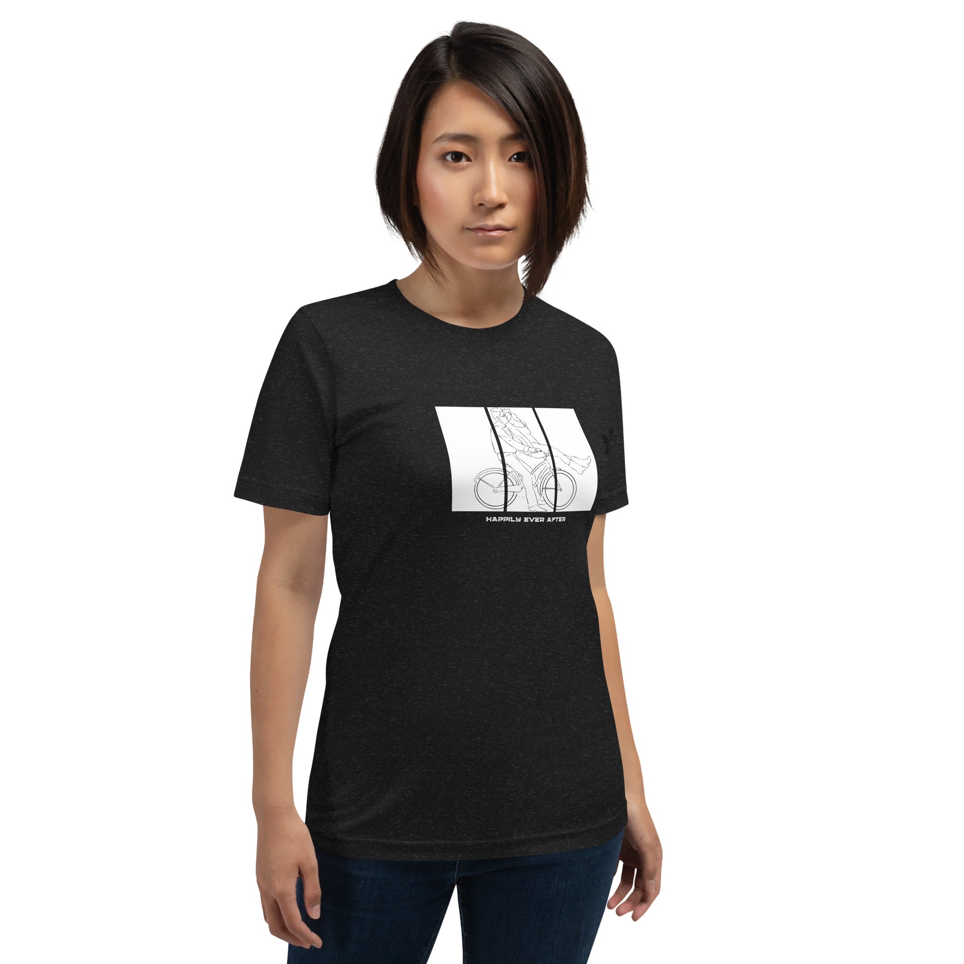 Ever After T-Shirt - Left Placement image 25: Navy version, size XS with front view of the Happily Ever After range.