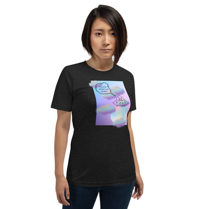 Image 1 of selected colour Sprinkle Theory T-Shirt - Left Placement, size XS, with You're the Sprinkle to My Cupcake artwork visible in front view.