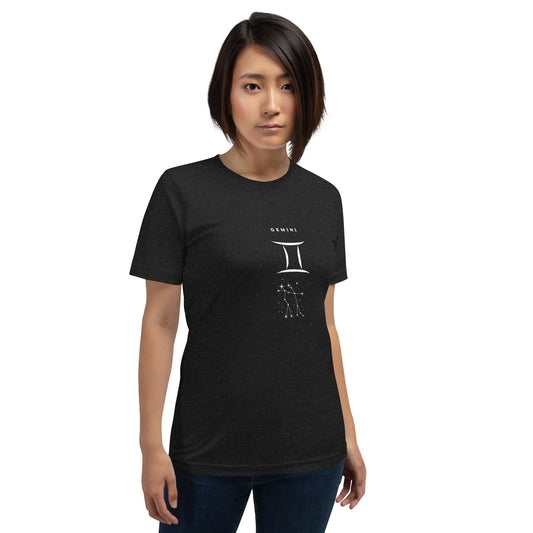 Twin Signal T-Shirt - Left Placement by R.A. Apparel, image 1, front view, Black Heather, size XS, left placement.