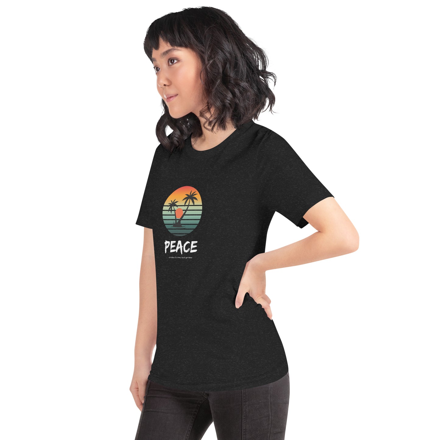 Quiet Peace T-Shirt - Left Placement image 27: Team Purple version, size L with front view, left-side angle of the Peace range.