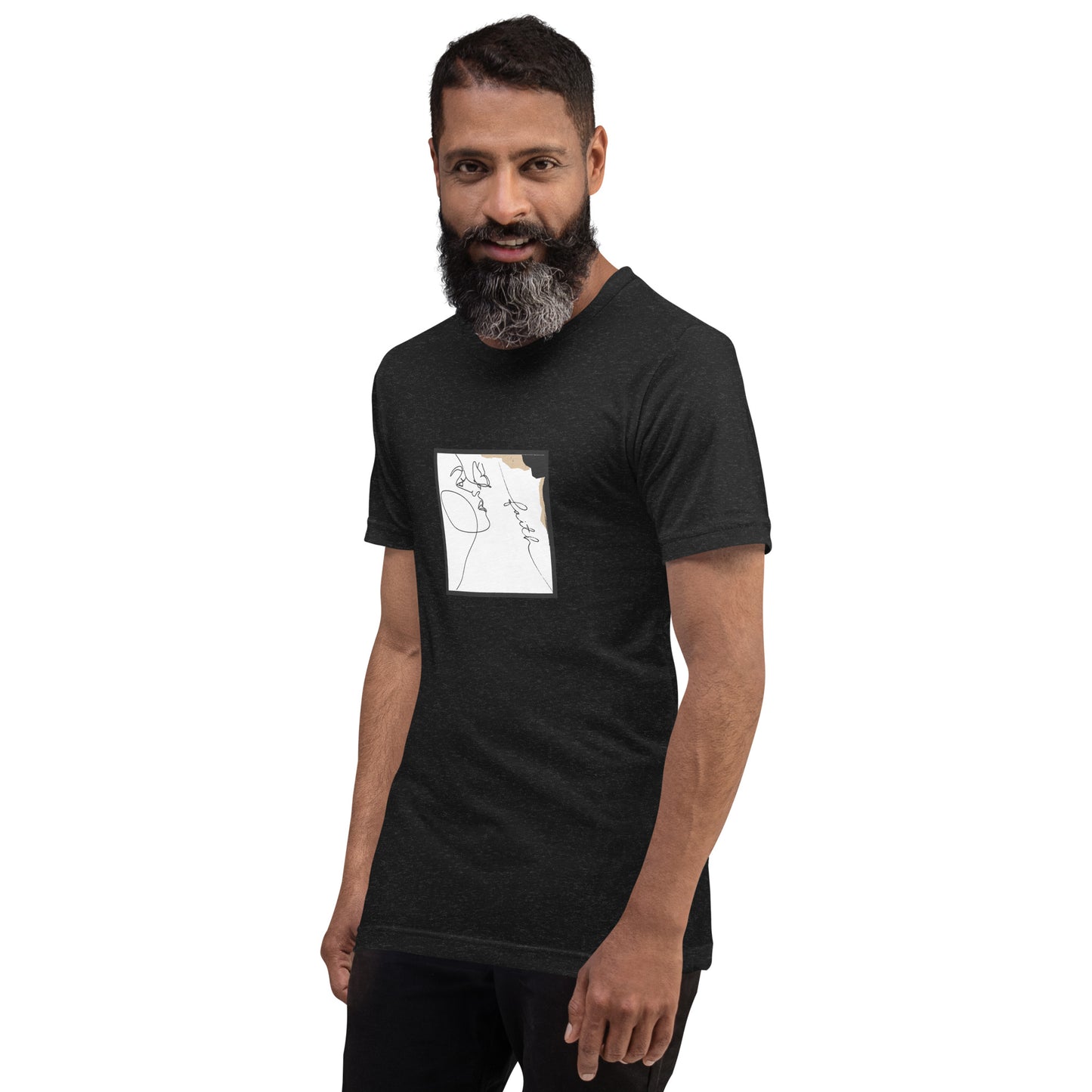 Faithline T-Shirt - Left Placement product image 3 in selected colour, size M, with front view, left-side angle and left placement.