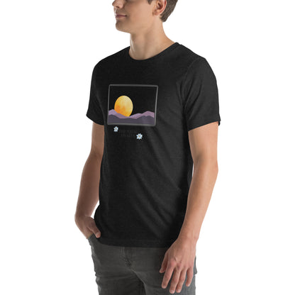 Avenor T-Shirt by R.A. Apparel, image 4, front view, left-side angle, Black Heather, size XL, design placement.