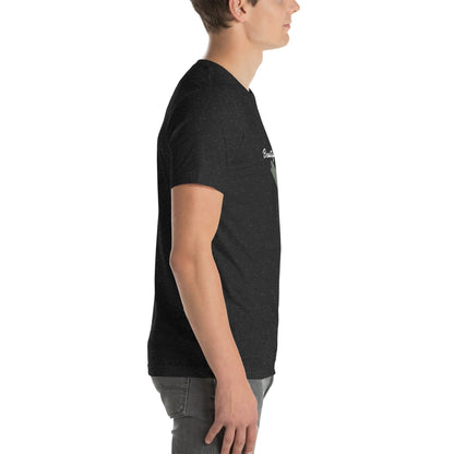 Bellevie T-Shirt - Left Placement image 2: Black Heather version, size M with right-side angle of the Beautiful Life range.