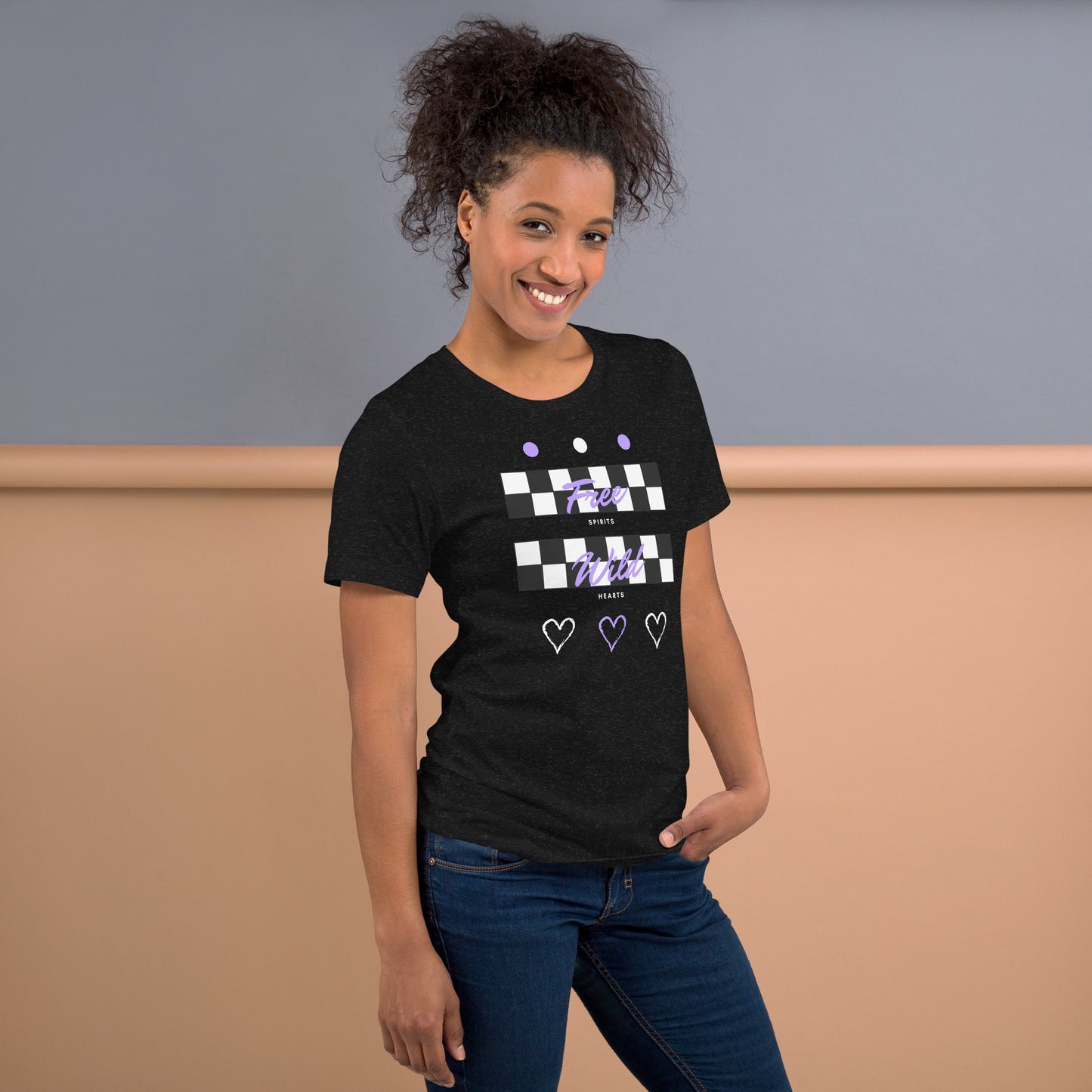 Freeborne T-Shirt - Left Placement product image 23 in Team Purple, size L, with right-side angle and left placement.