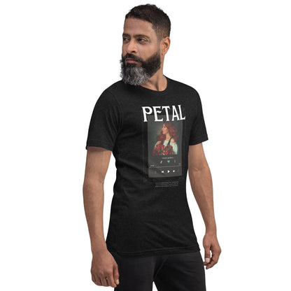 Petaline T-Shirt image 4: Black Heather version, size XL with front view, right-side angle of the Petal range.