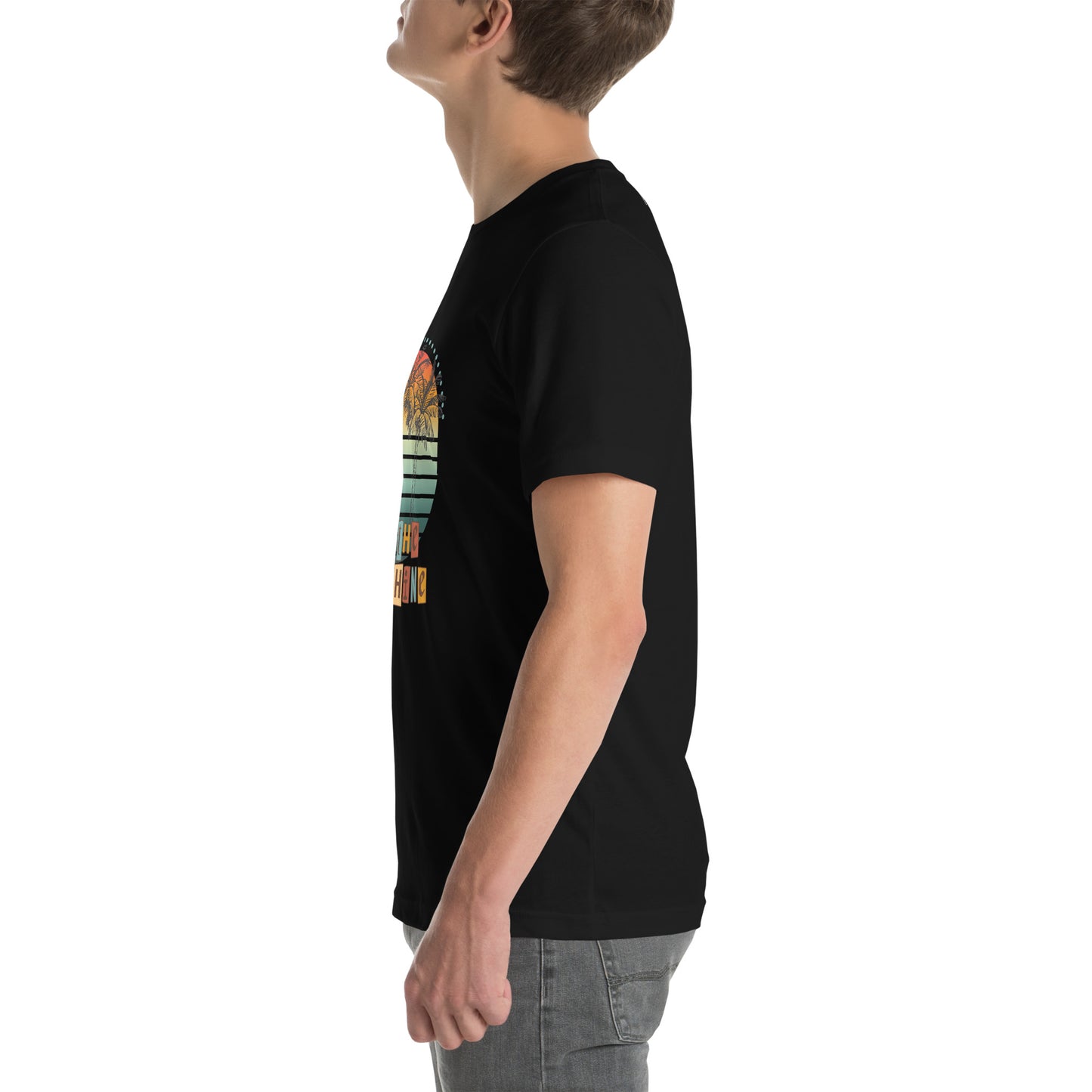 Image 9 of Black Solara T-Shirt, size XL, with Be the Sunshine artwork visible in left-side angle.