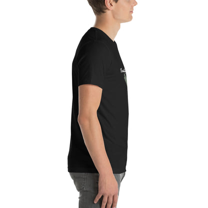 Bellevie T-Shirt - Left Placement image 3: Black Heather version, size L with right-side angle of the Beautiful Life range.