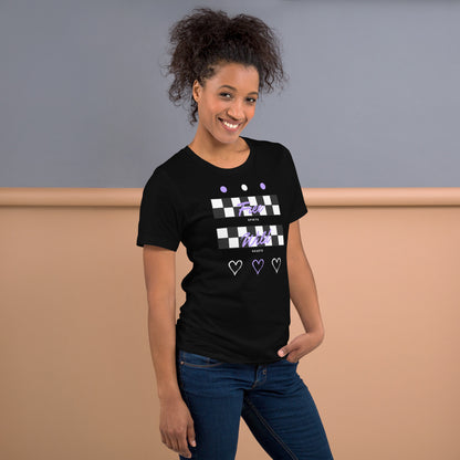 Freeborne T-Shirt - Left Placement image 2: Black Heather version, size S with right-side angle of the Free Spirits range.