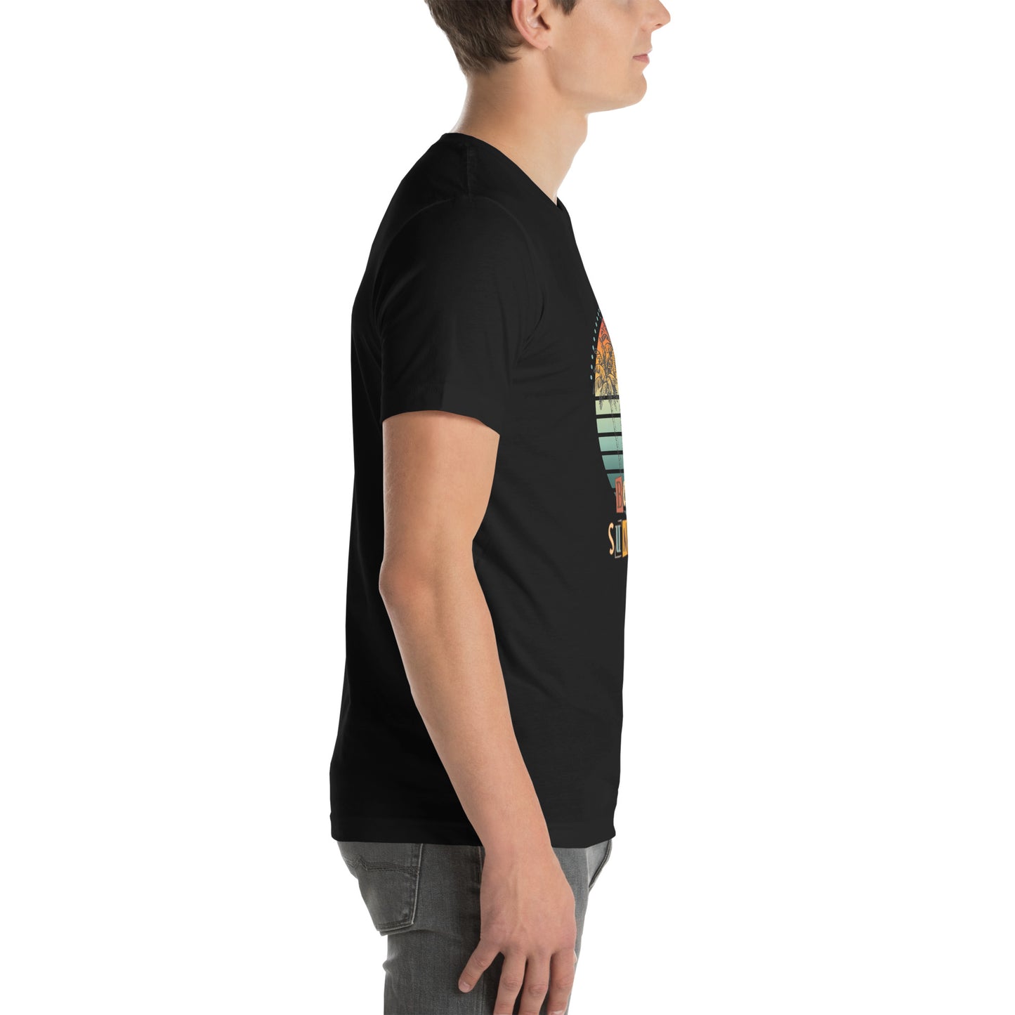 Solara T-Shirt image 11 in Team Purple, size S, showing right-side angle for the Be the Sunshine design.