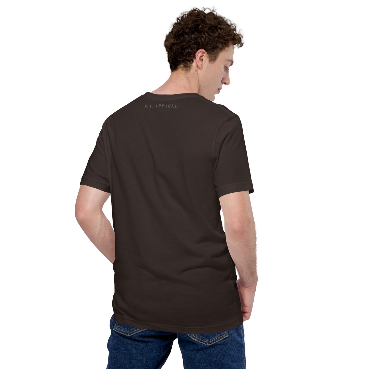 Urban T-Shirt - Left Placement image 5 in Black Heather, size 2XL, showing back view for the Urban design.