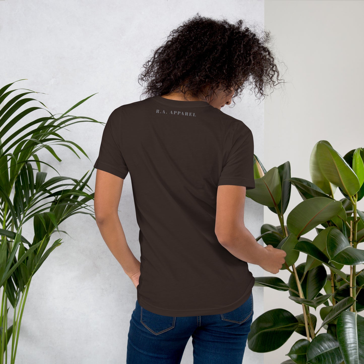 Petaline T-Shirt - Left Placement product image 6 in Black Heather, size 3XL, with back view and left placement.