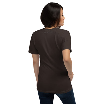 Image 8 of Black Zenline T-Shirt - Left Placement, size S, with Pure Zen artwork visible in back view.