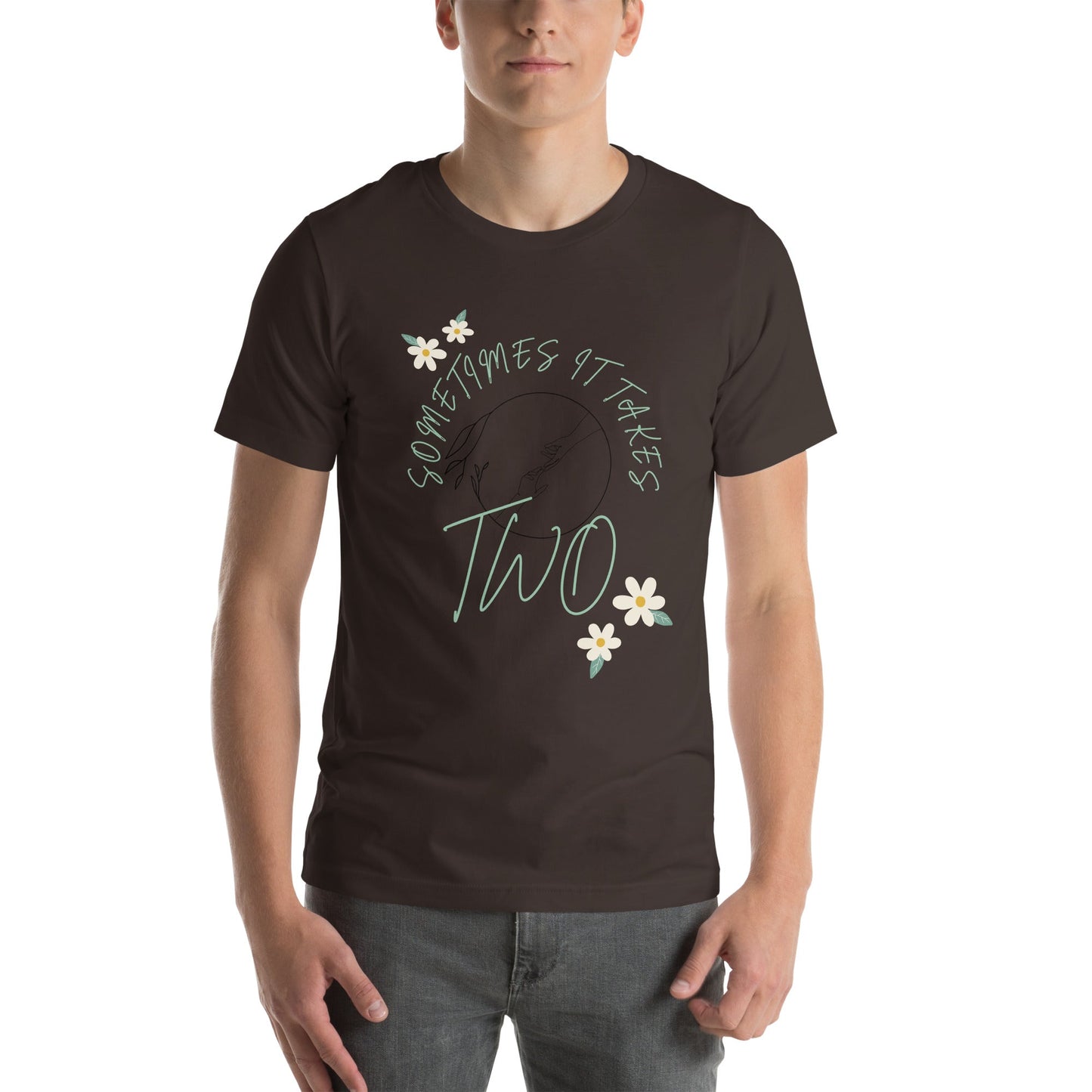 Duet T-Shirt - Left Placement image 6 in Black Heather, size 3XL, showing front view for the It Takes Two design.
