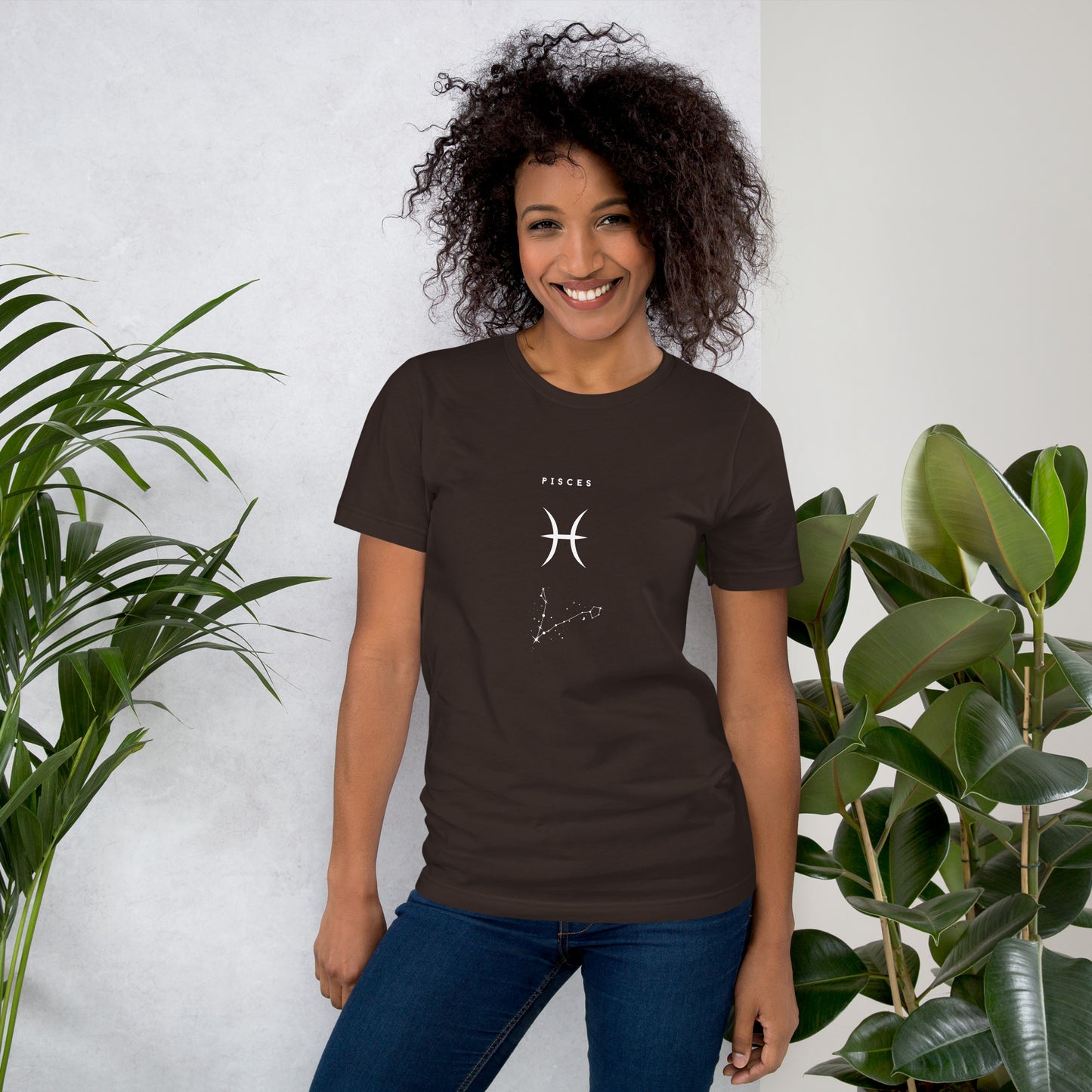 Image 5 of Black Heather Tideborn T-Shirt - Left Placement, size 2XL, with Pisces artwork visible in front view.