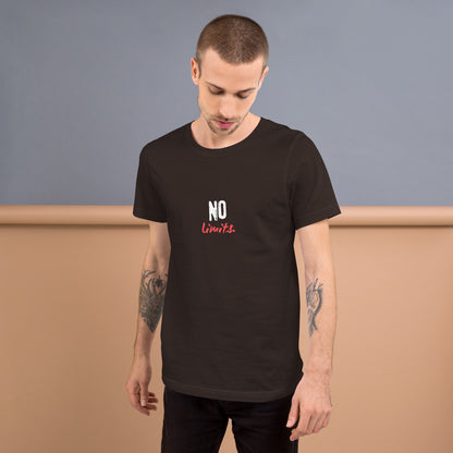 Limitless T-Shirt - Left Placement product image 3 in Black Heather, size M, with front view and left placement.