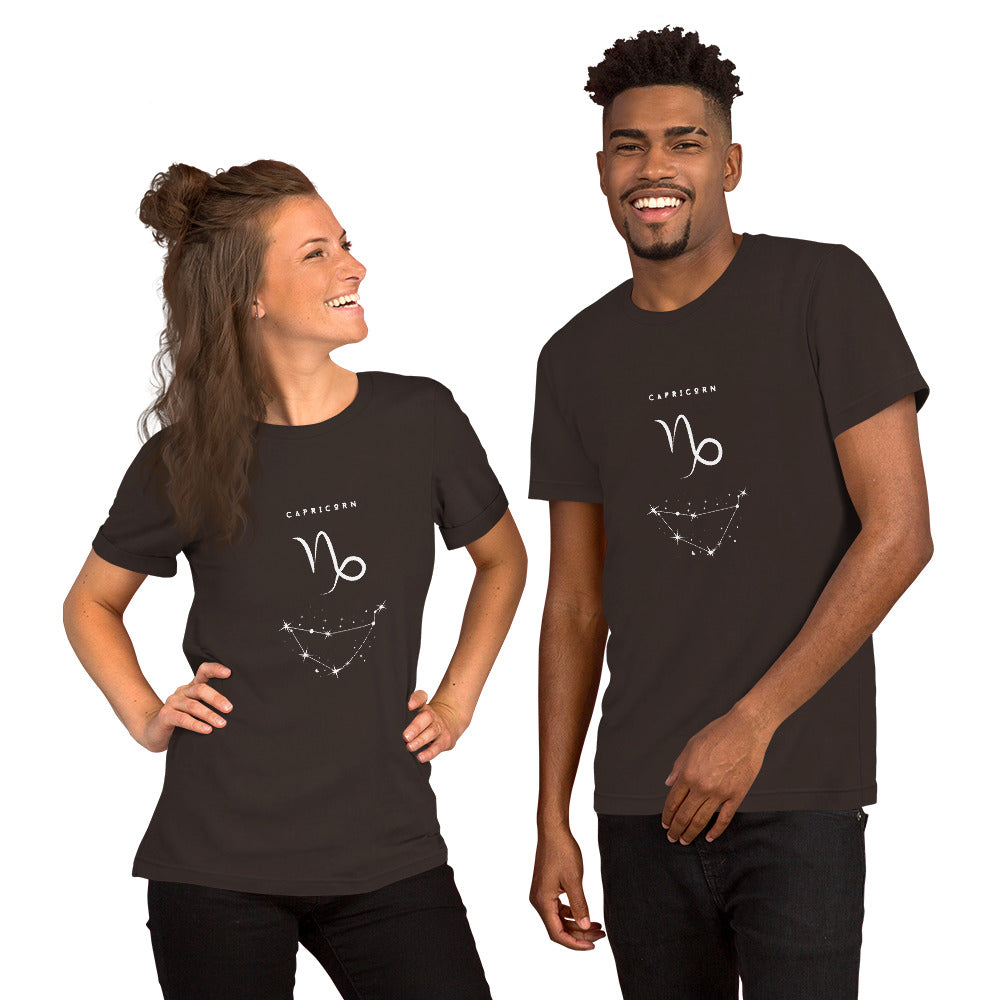 Montaire T-Shirt image 9 in Black, size XL, showing front view for the Capricorn design.