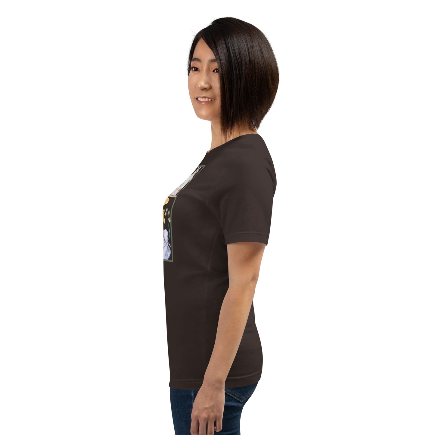 Meadow Club T-Shirt - Left Placement by R.A. Apparel, image 11, left-side angle, Vintage Black, size XS, left placement.