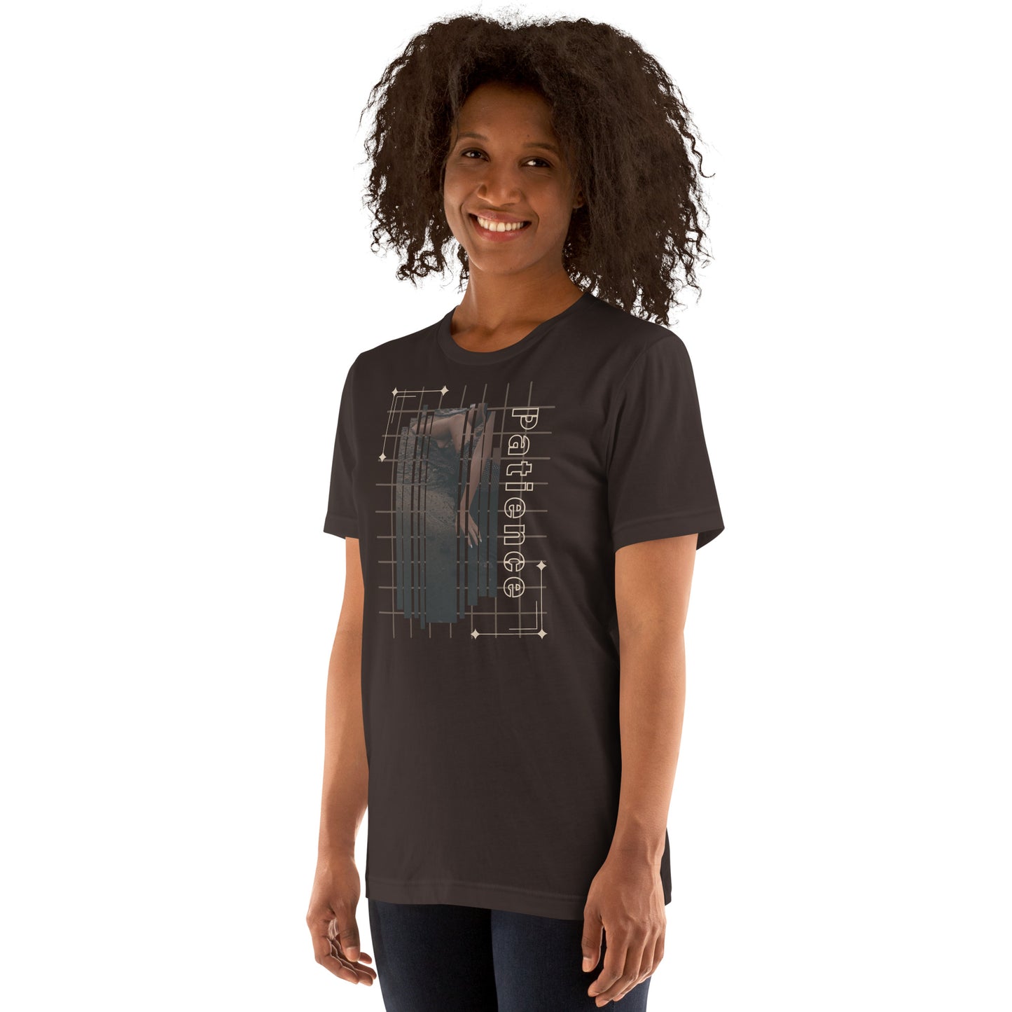 Stillwater T-Shirt - Left Placement product image 3 in Black Heather, size L, with front view, left-side angle and left placement.