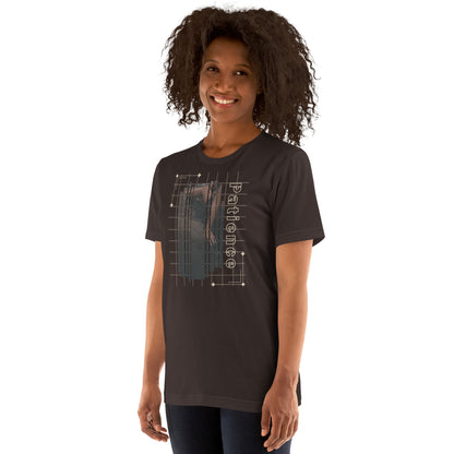 Stillwater T-Shirt - Left Placement product image 3 in Black Heather, size L, with front view, left-side angle and left placement.