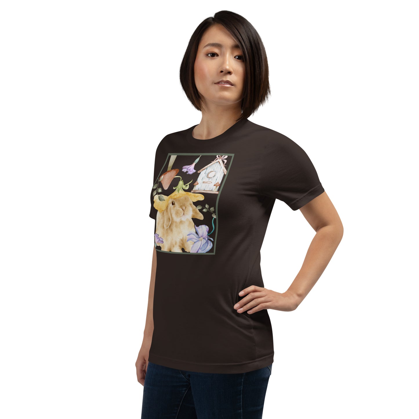 Meadow Club T-Shirt - Left Placement product image 10 in Black, size XL, with front view, left-side angle and left placement.
