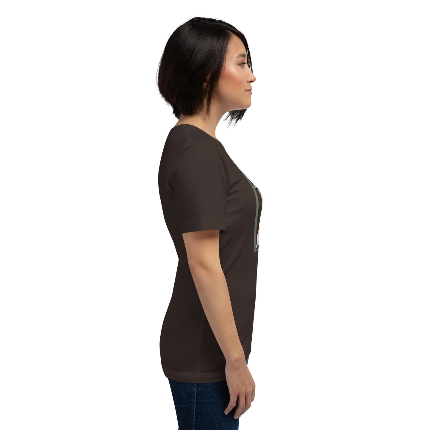 Meadow Club T-Shirt - Left Placement by R.A. Apparel, image 9, right-side angle, Black, size L, left placement.
