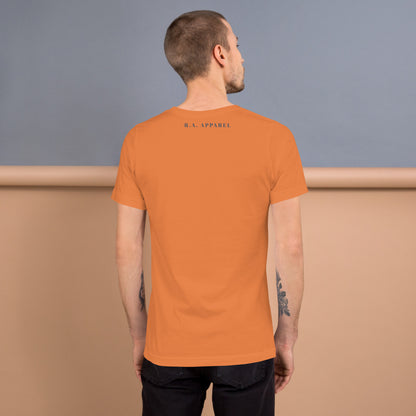 Equinoxe T-Shirt by R.A. Apparel, image 54, back view, Leaf, size XL, design placement.