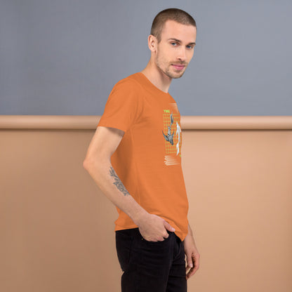 Equinoxe T-Shirt product image 56 in Charity Pink, size S, with right-side angle and design placement.