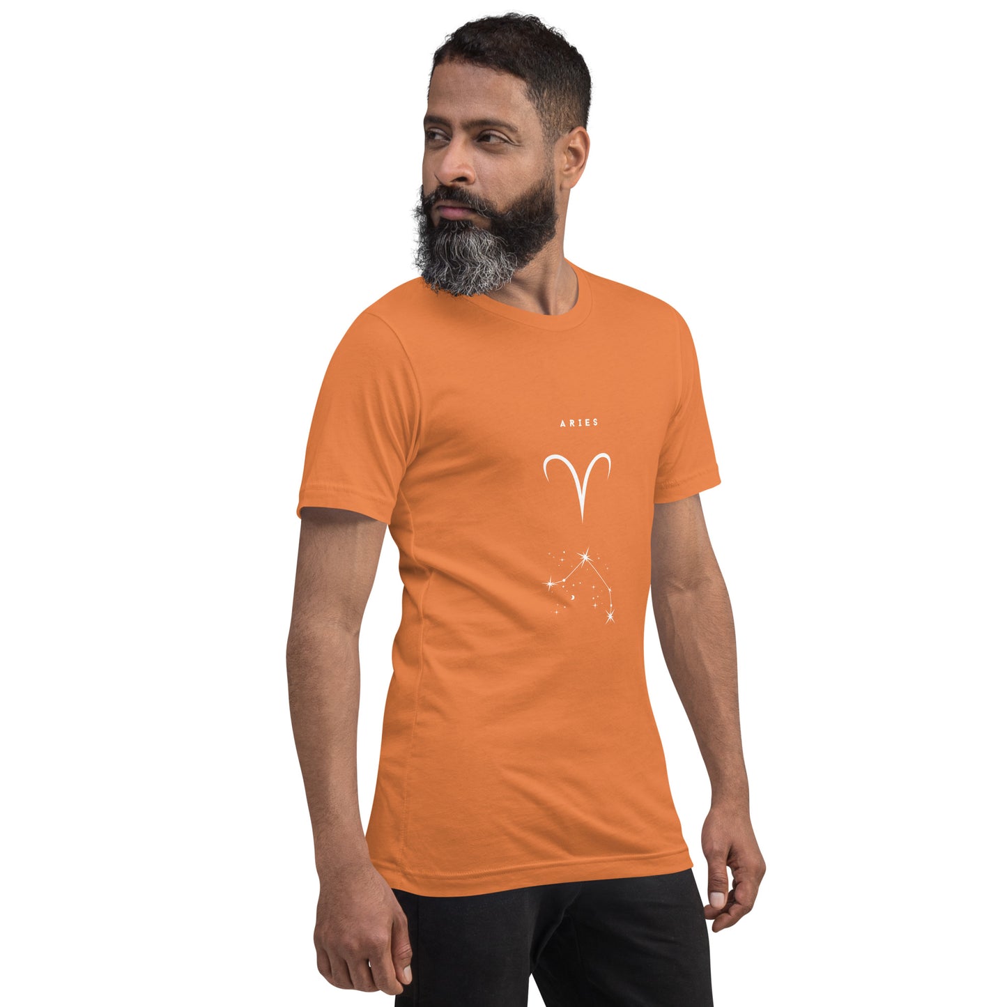 Image 52 of Leaf Marsborne T-Shirt - Left Placement, size L, with Aries artwork visible in front view, right-side angle.