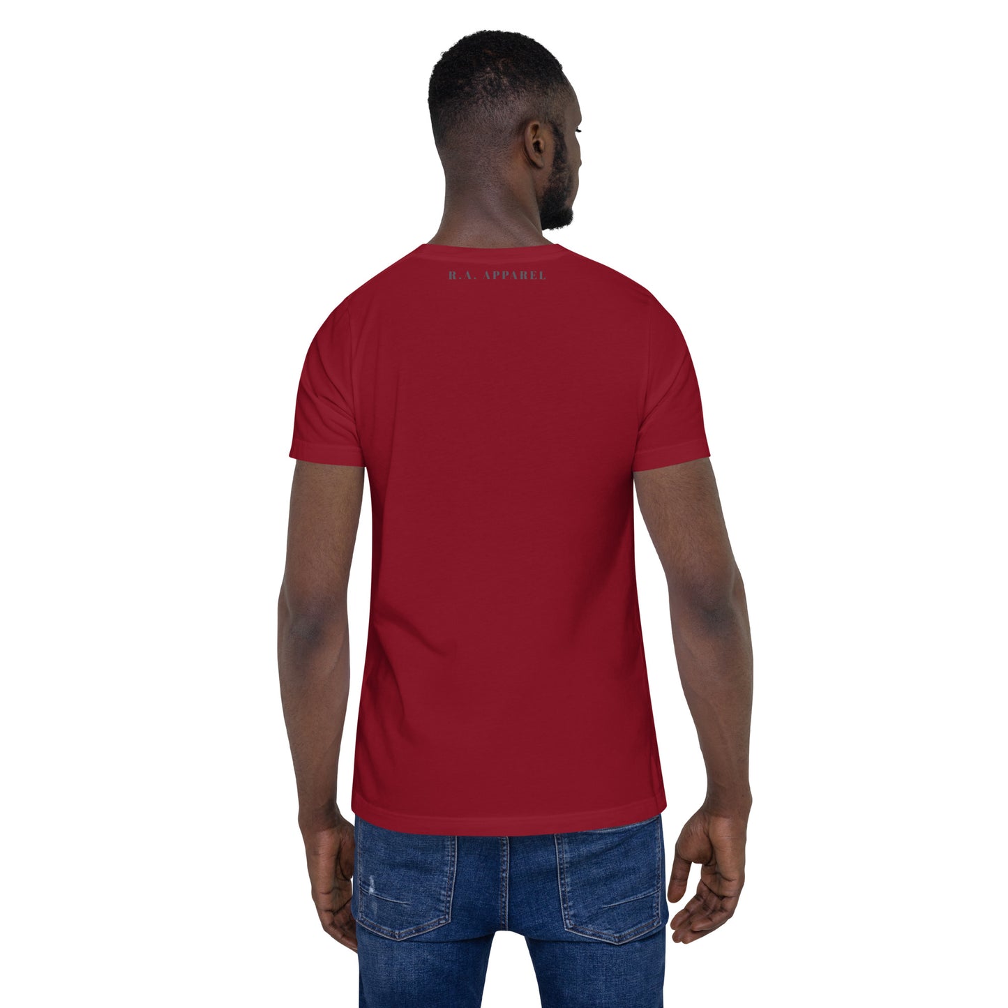 Workrate T-Shirt - Left Placement by R.A. Apparel, image 8, back view, Black, size S, left placement.