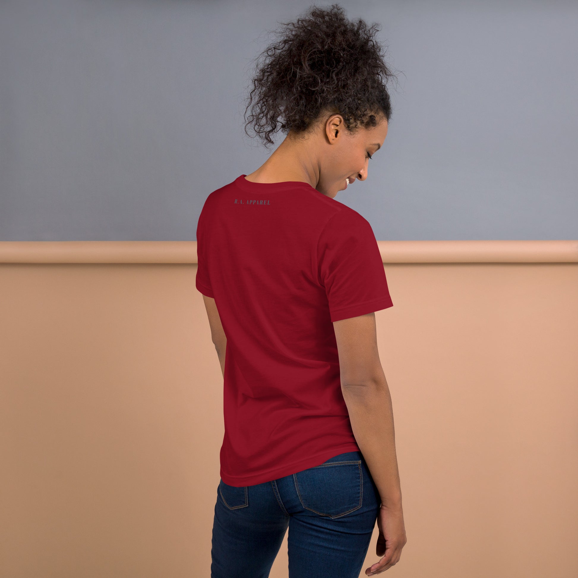 Afterhours T-Shirt - Left Placement by R.A. Apparel, image 6, back view, Black Heather, size 2XL, left placement.