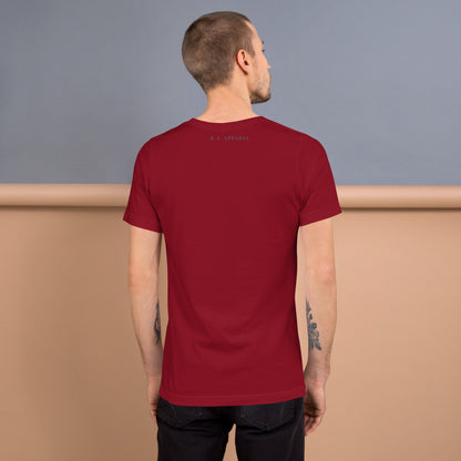 Focusline T-Shirt - Left Placement by R.A. Apparel, image 12, back view, Black, size 2XL, left placement.