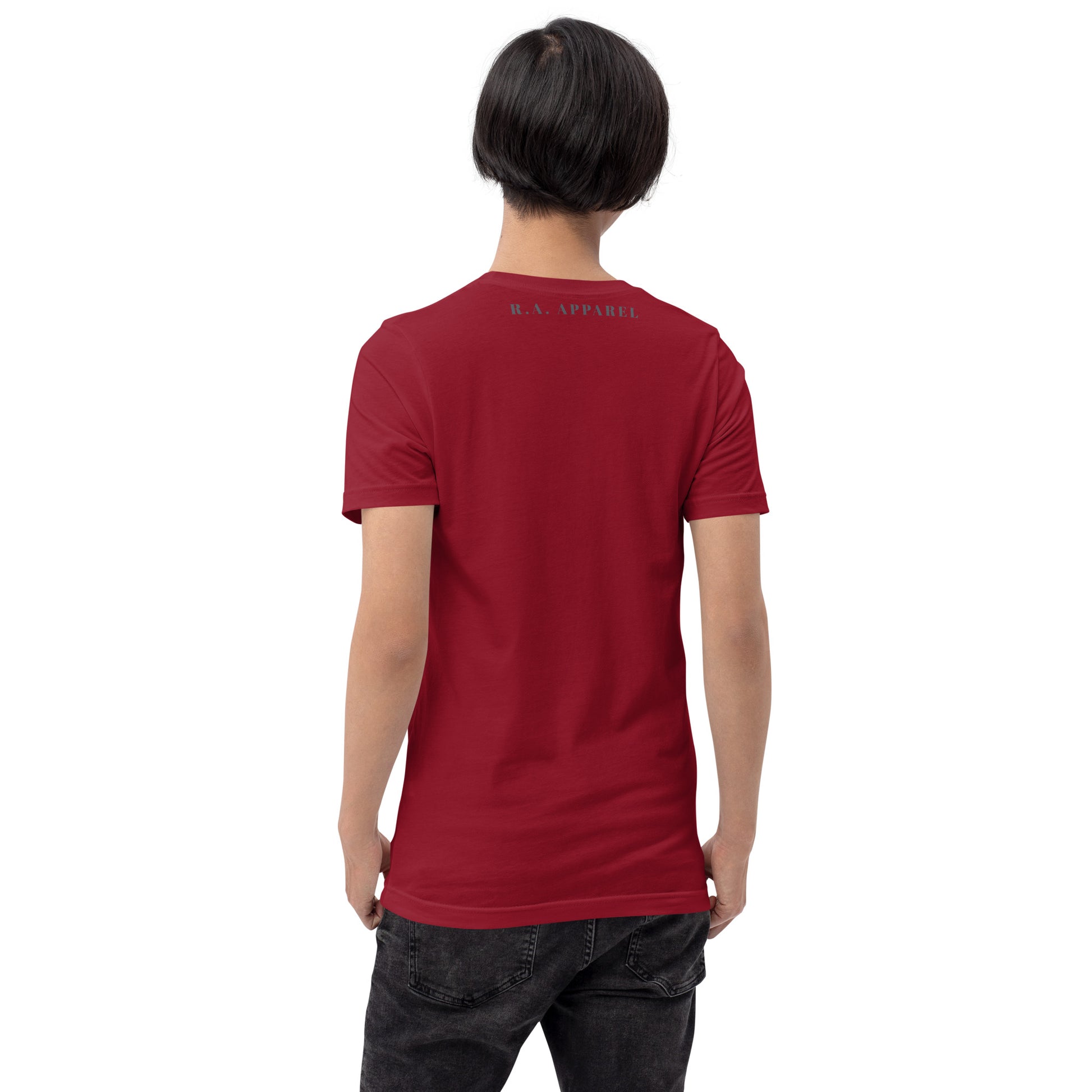 Waterbearer T-Shirt - Left Placement image 8: Black version, size M with back view of the Aquarius range.