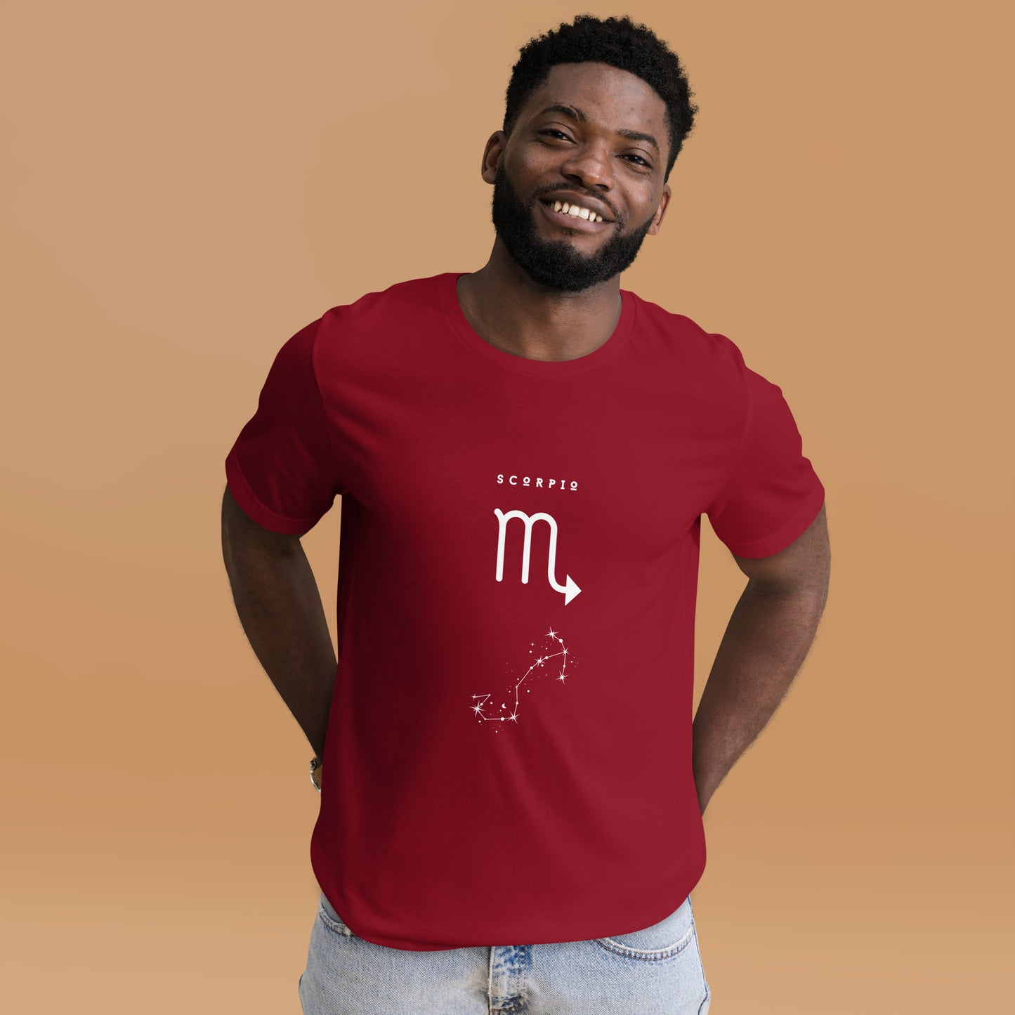 Sabletide T-Shirt image 16 in Oxblood Black, size S, showing front view for the Scorpio design.