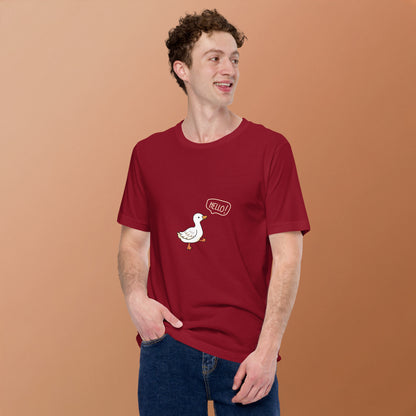 Image 20 of Cardinal Quacksy T-Shirt, size 2XL, with Hello Duck artwork visible in front view.