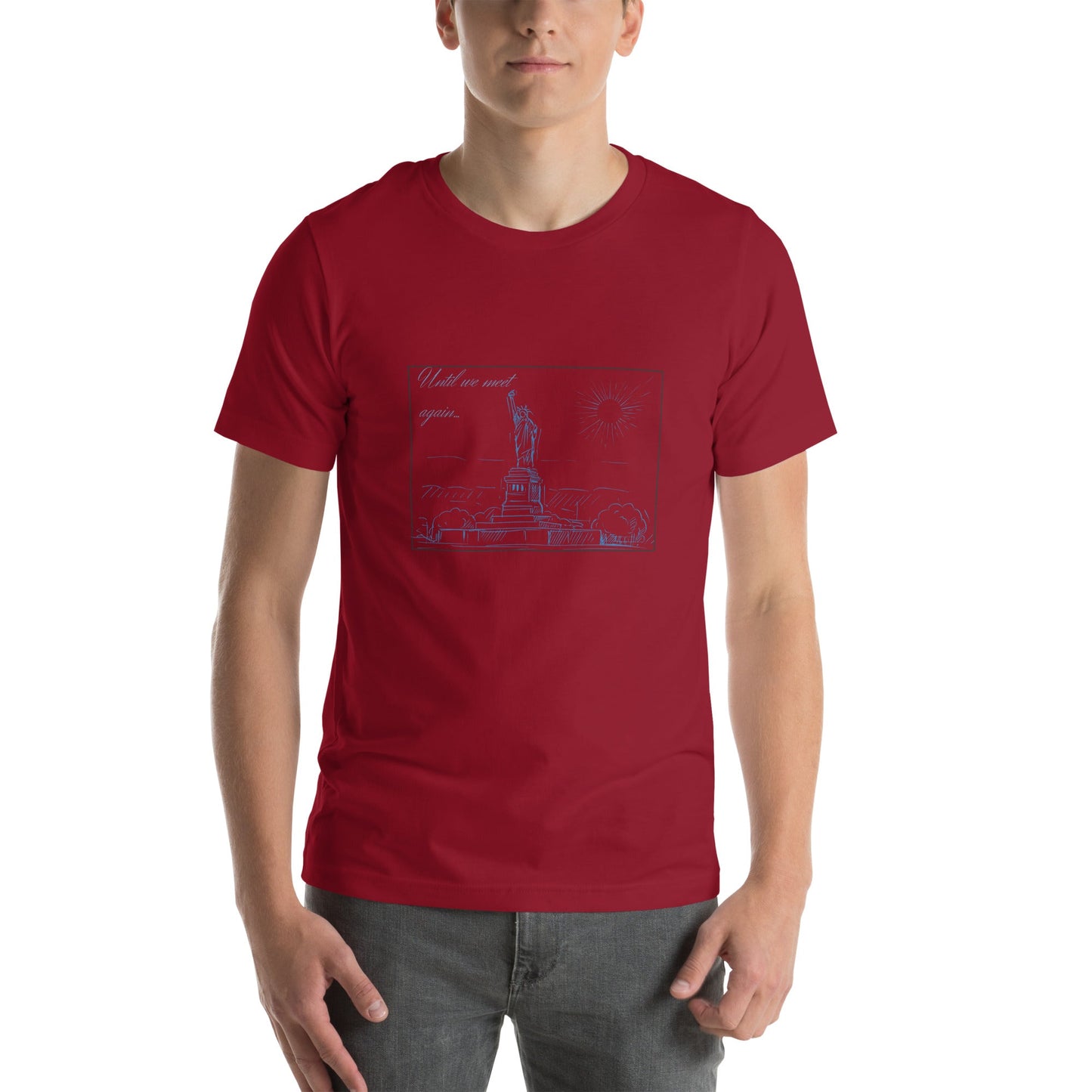 Image 5 of Black Heather Farewell Bloom T-Shirt - Left Placement, size 2XL, with Until We Meet Again artwork visible in front view.