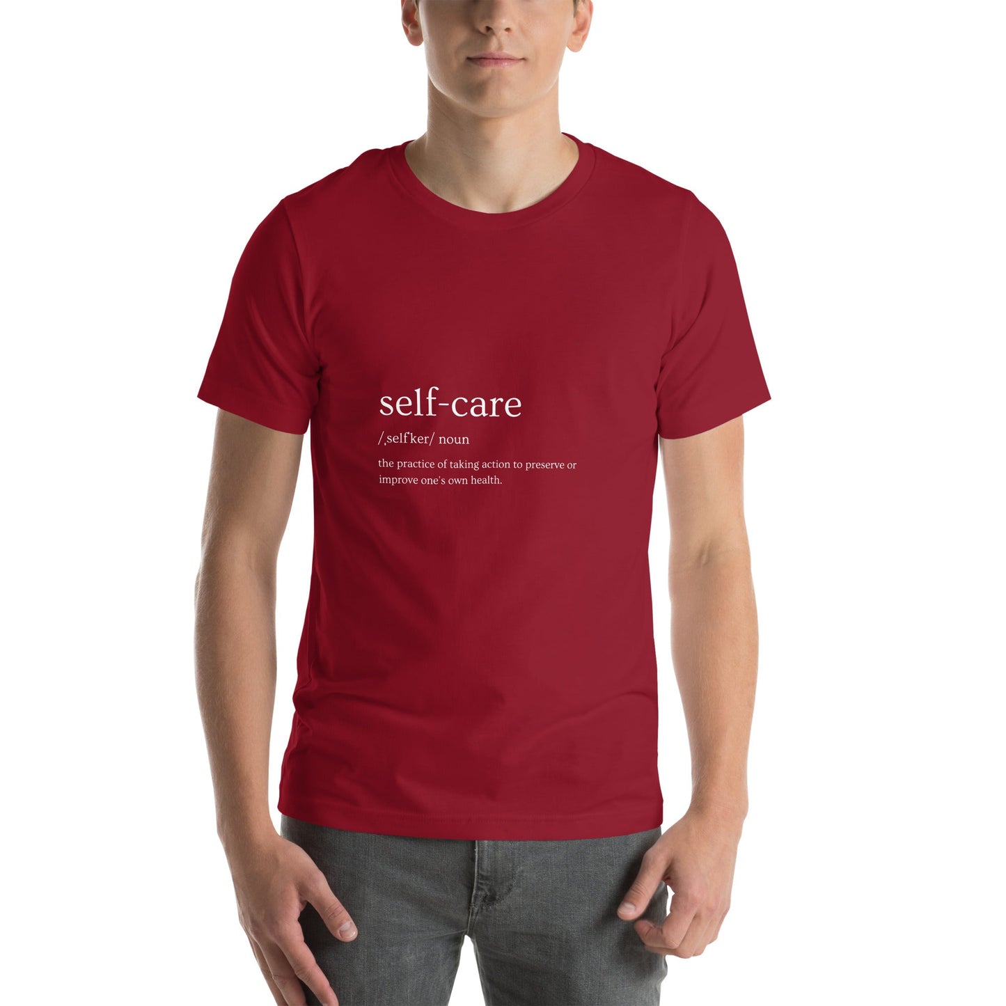 Self Ritual T-Shirt - Left Placement product image 5 in Black Heather, size 2XL, with front view and left placement.
