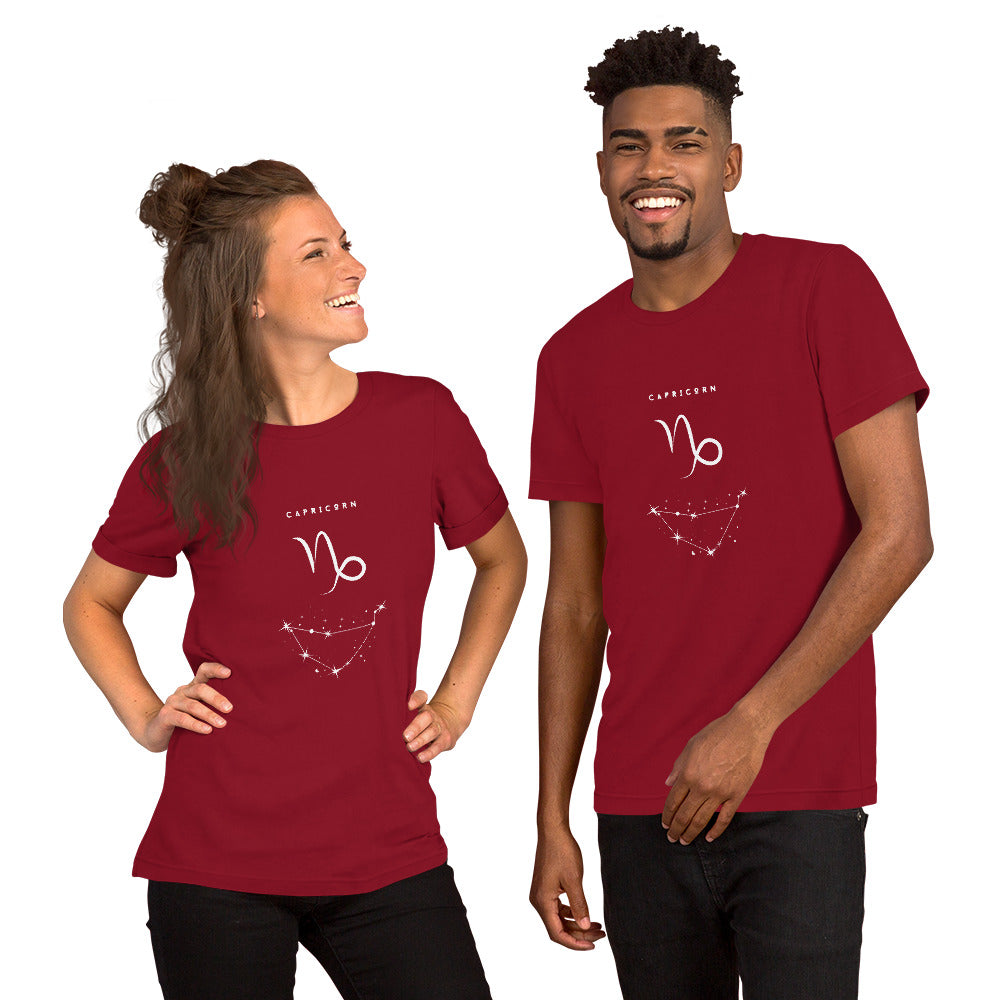 Montaire T-Shirt image 8 in Black, size L, showing front view for the Capricorn design.