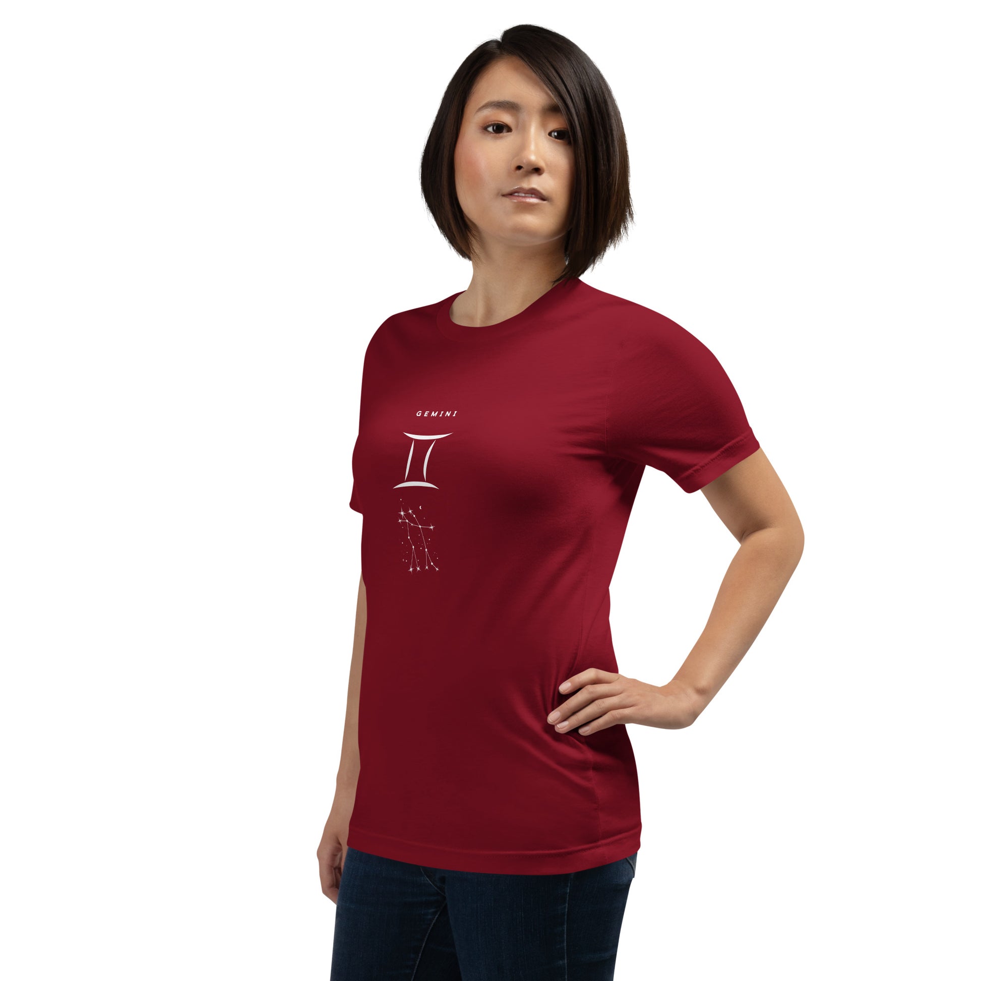Twin Signal T-Shirt - Left Placement product image 40 in Heather Clay, size S, with front view, left-side angle and left placement.
