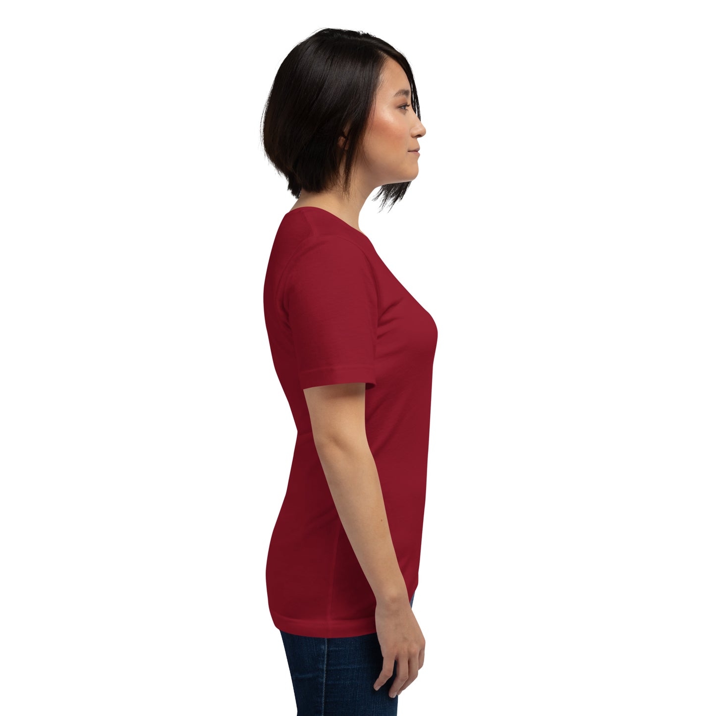 Twin Signal T-Shirt - Left Placement product image 39 in Heather Clay, size XS, with right-side angle and left placement.