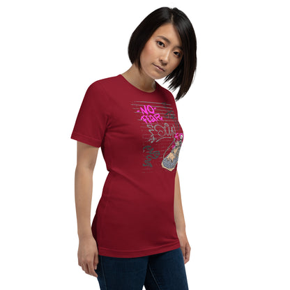 Fearless T-Shirt - Left Placement image 10 in Black, size L, showing front view, right-side angle for the No Fear design.